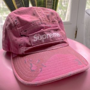 Authentic Supreme Overdyed Pink Camo Camp Cap